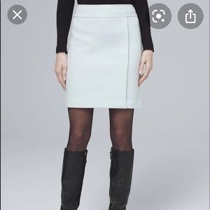 WHBM baby blue petite boot skirt